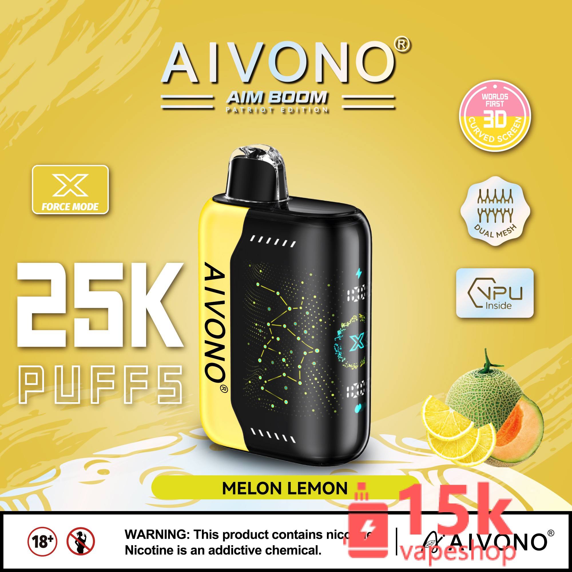 Aivono Aim Boom 25000 Disposable Vape Pen - 25000 Puffs, 28ml E-Liquid, 650mAh Battery