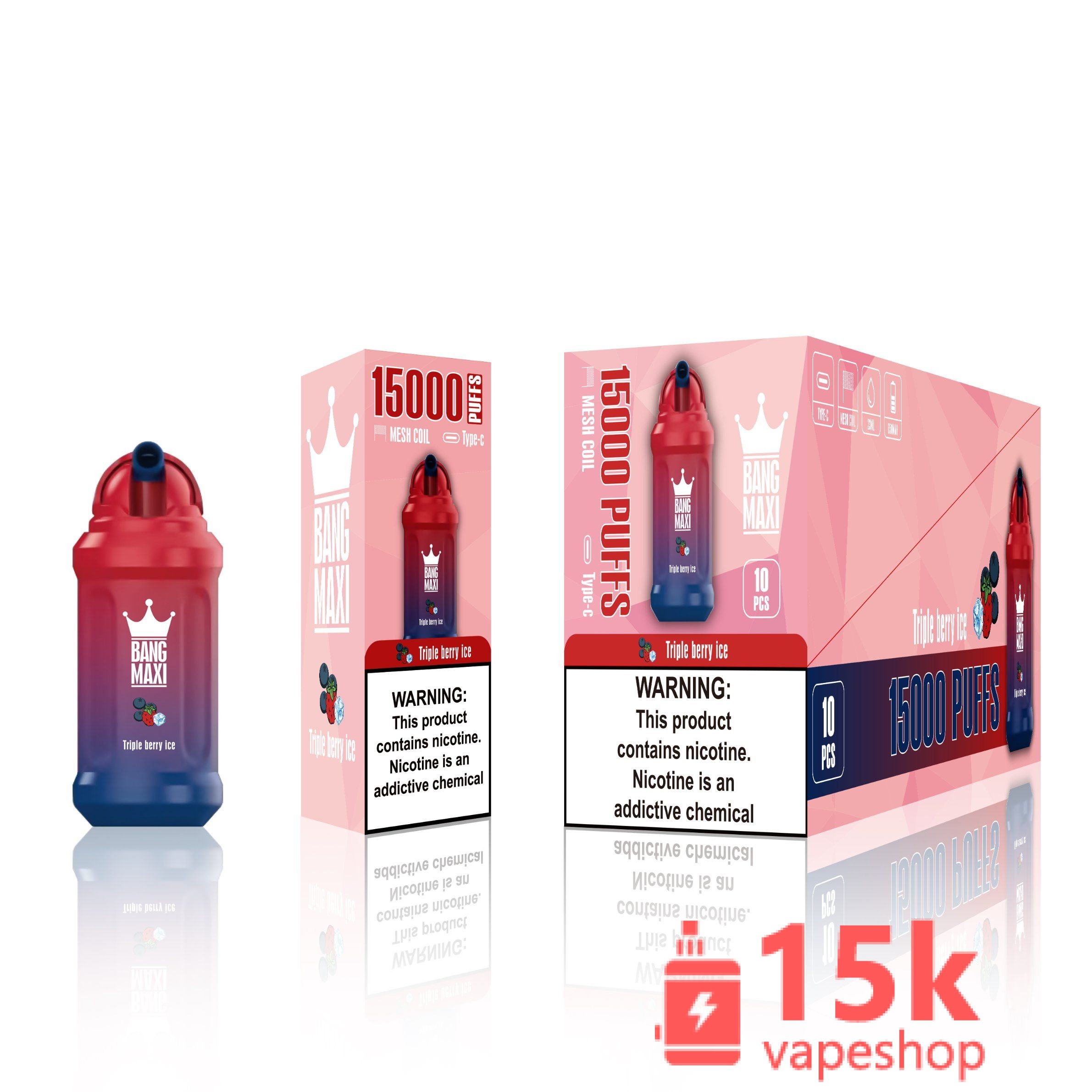 Aivono Bang Maxi 15000 Vape de unică folosință 12000 Puffs EGO Țigară electronică - 0/2/5% Nicotină
