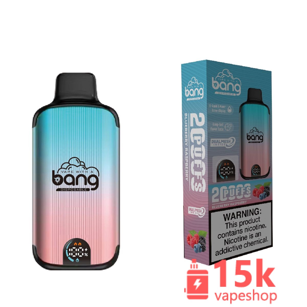 Bang 20000 Puffs Disposable Vape, 28ml Juice, 16 Flavors, LED Display, Low Nicotine, 650mAh Battery - Εικόνα 6