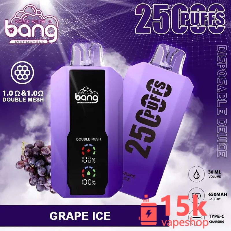 Bang 25000 Puffs Disposable E-Cigarette 30ml Pre-Filled Vape Pen with 0-5% Nicotine & Fruit Flavors - Εικόνα 4