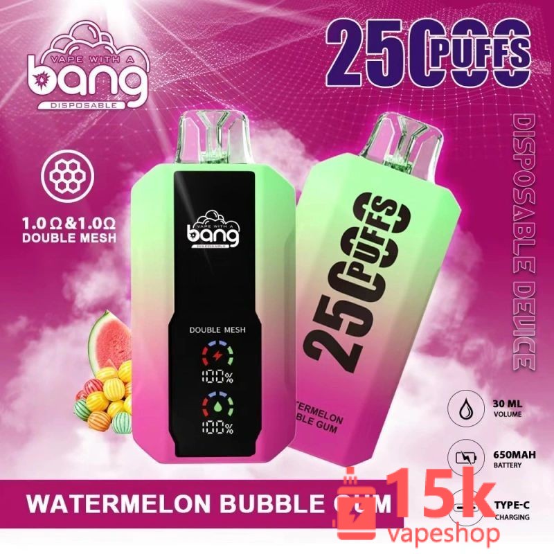Bang 25000 Puffs LCD Disposable Vape Pen with Fruit Flavors & 650mAh Battery - Wholesale Vape - Image 2