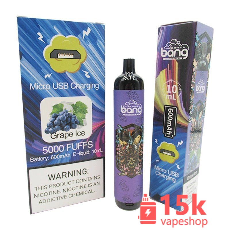 Bang 5000 Puffs Disposable Vape Pen, 10ml E-Juice, Rechargeable, 5% Nicotine, Wholesale - зображення 4