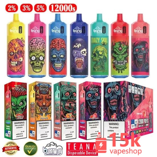 Bang Box 12000 Puffs 20ml 650mAh Rechargeable Vape Pen - Fruit Flavors, Disposable E-Cigarette