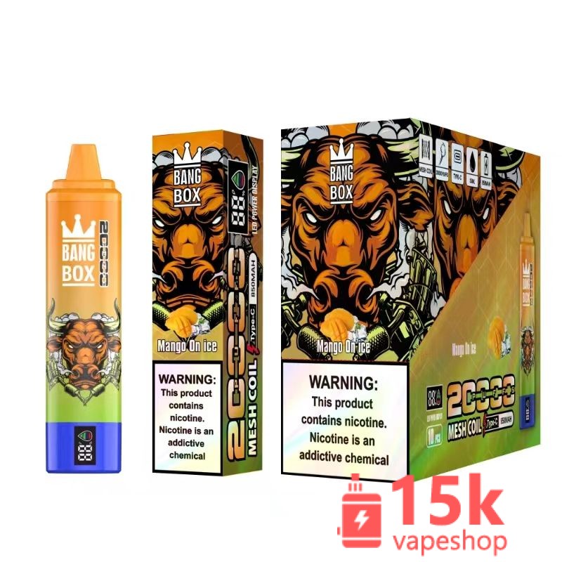 Bang Box 20000 Puff Disposable Vape Pen - LED Light, 12 Flavors, 850mAh Battery, Low Nicotine - Εικόνα 4