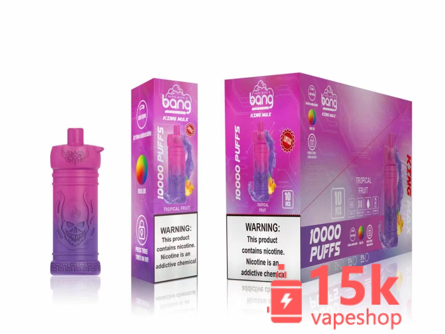 Bang King 10000 Disposable Vape Pen 20ml, 650mAh, 10 Fruit Flavors, Rechargeable, Wholesale - Εικόνα 6