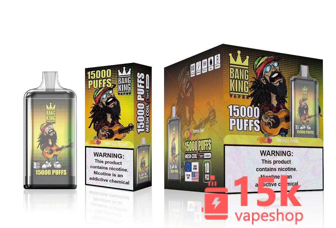 Bang King 15000 Puffs Disposable E-Cigarette | 19ml, Fruit Flavors, 0-5% Nicotine - Wholesale - Εικόνα 3