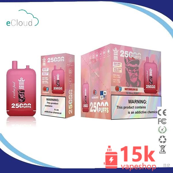 Bang King 25000 Puffs Disposable Vape 23ml+23ml Capacity 650mAh Battery E-Cigarettes with Logo - imagine 2