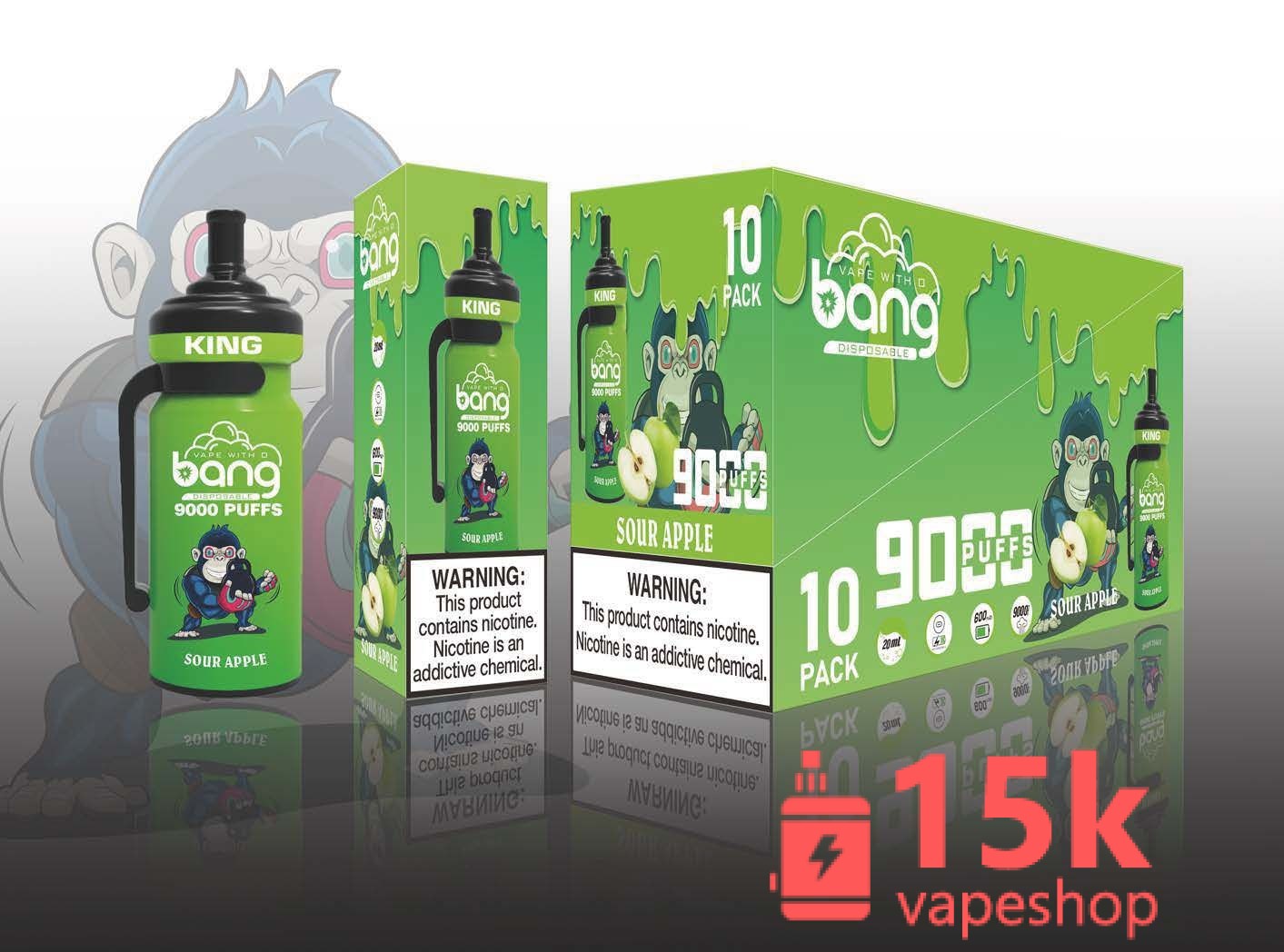 Bang King 9000 Puffs Disposable Vape, Nicotine-Free, Fruit Flavors, Low MOQ, CE & ROHS Certified - Kuva 5