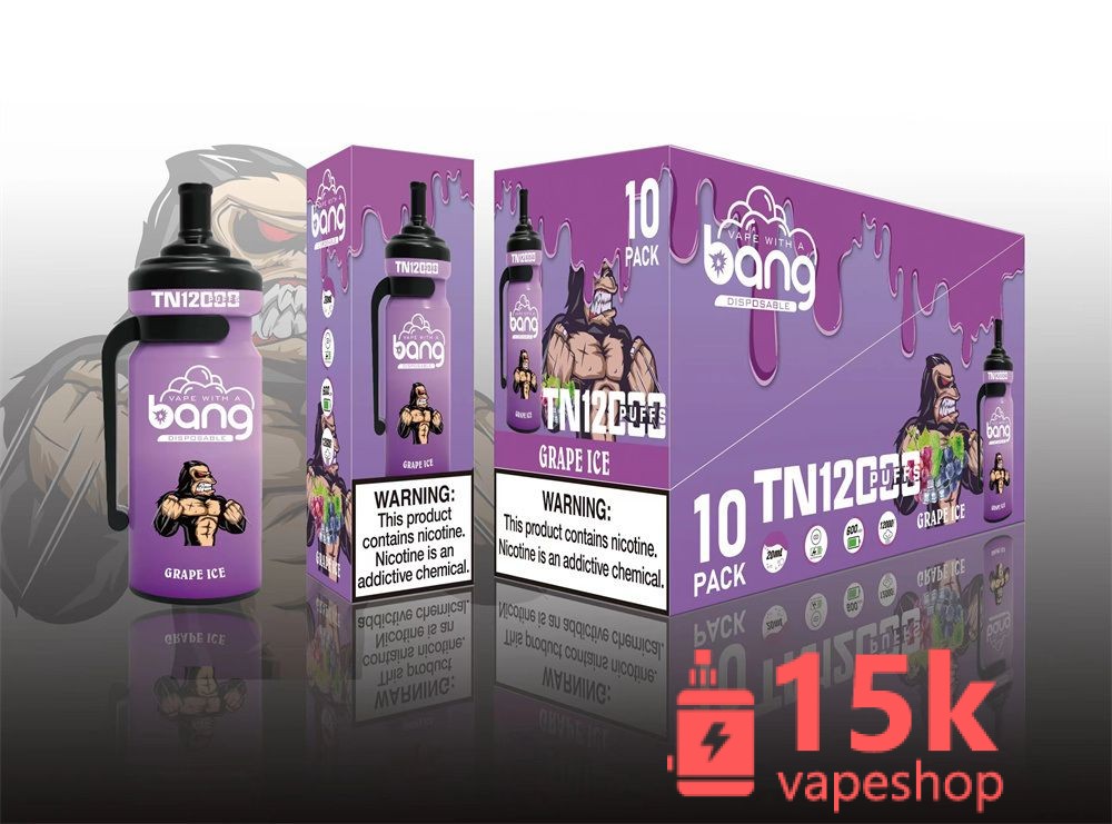 Bang TN 12000 Puffs Disposable E-Cigarettes - 12 Flavors, 600mAh, Low Nicotine, 20ml Capacity - Vaizdas 3