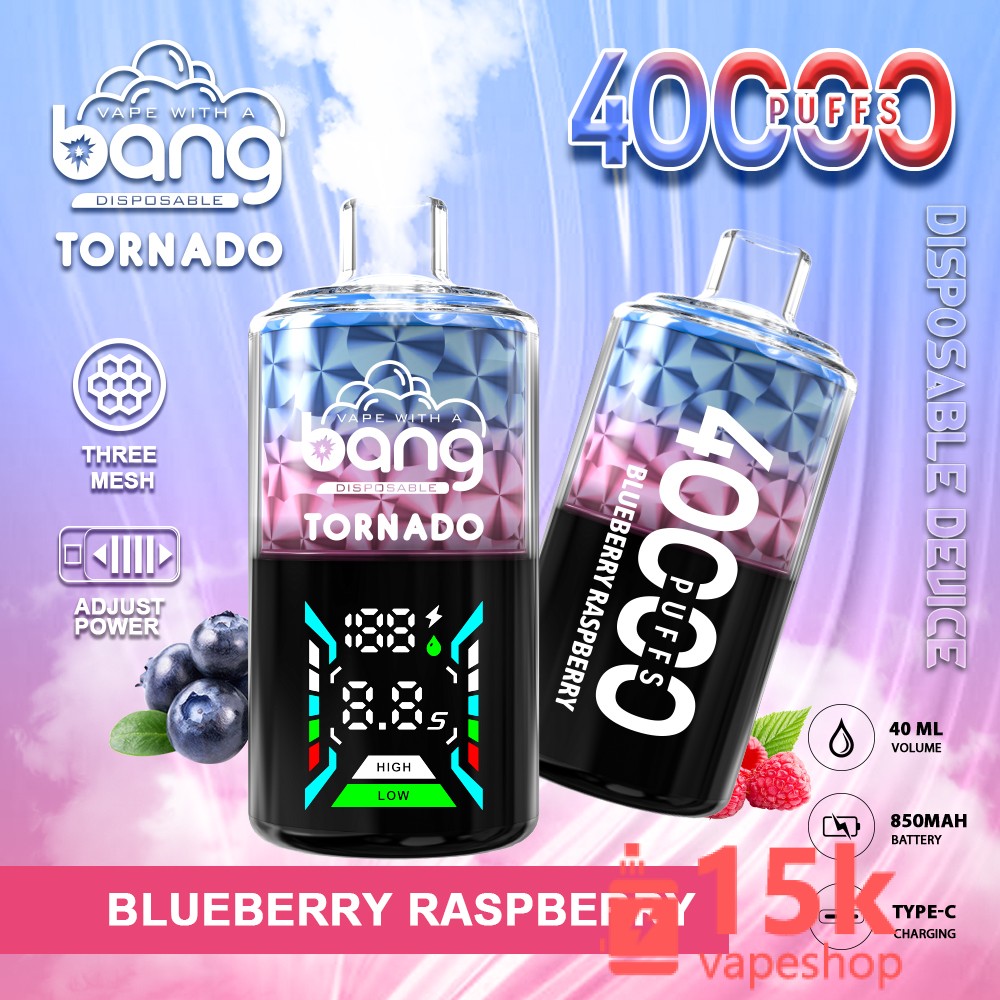 Bang Tornado 40000: 40000 Puffs, 40ml E-liquid, 850mAh Battery, Multiple Nicotine Options - Slika 2