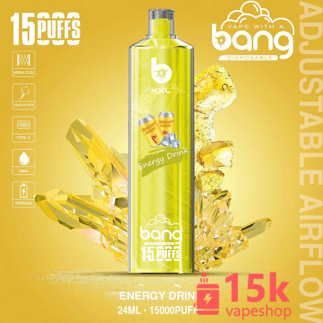Bang XXL 15000 Puff Disposable Vape Pen - 15 Flavors, Low Nicotine, 600mAh Battery, for Adults 18+ - 画像 (3)