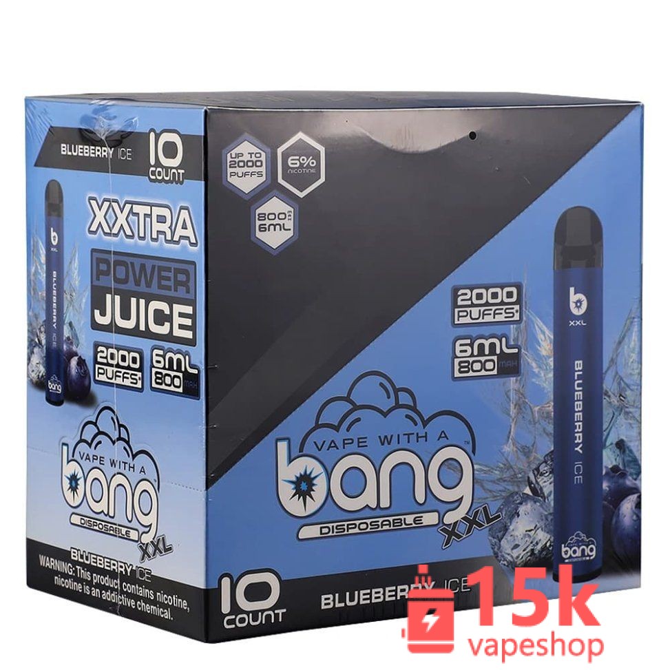 Bang XXL Disposable Electronic Cigarette 2000 Puffs, Fruit Flavors, 6.0ml E-Juice, 800mAh Battery - imagine 4