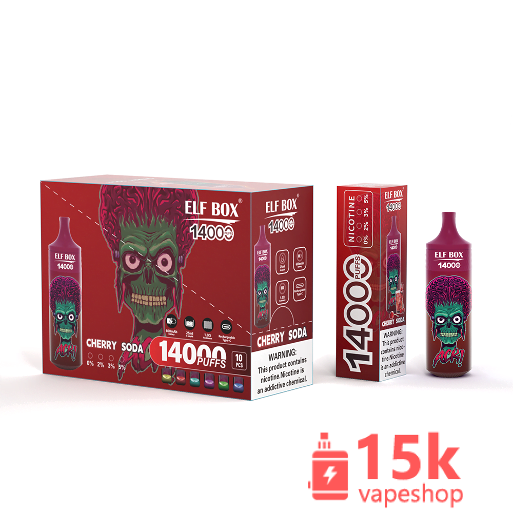 ELFBOX RGB 14000 Puff Rechargeable Disposable Vape - 0%/2%/3%/5% Nicotine Strengths & 10 Unique Flavors - Görsel 2