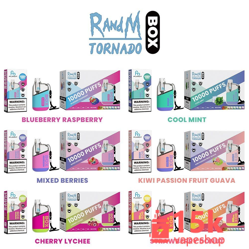 Fumot Tornado Vape 10000 Puffs - Rechargeable Mesh Coil, 20ml, 12 Flavors, Disposable Vape Bar - Billede 4