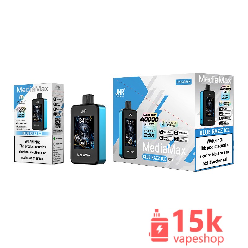 Jnr Media Max 40000 Disposable Vape - 5% Nicotine, 10 Flavors, 40000 Puffs - Obrázek 2