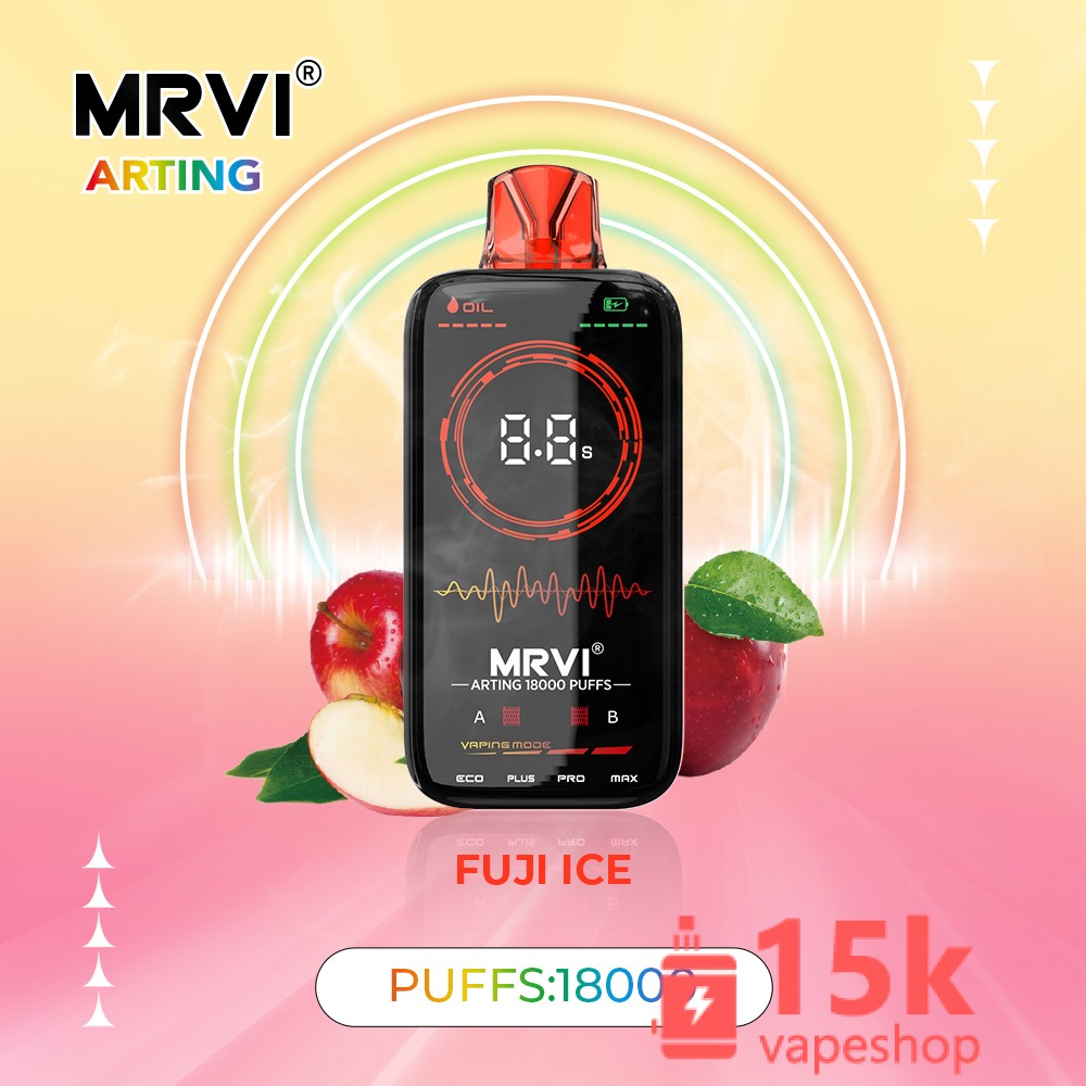 ⁦Mrvi Arting 18000 Puffs Vape Device with 4 Heating Modes, Dual Mesh Coil, and Full Screen Display⁩ - الصورة ⁦2⁩