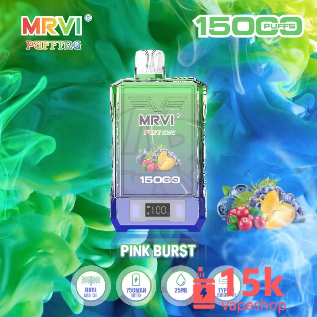Mrvi Puffing 15000 Puffs Rechargeable E-Cigarette with 2% & 5% Nicotine Strength - 25ml Liquid Capacity - Image 5