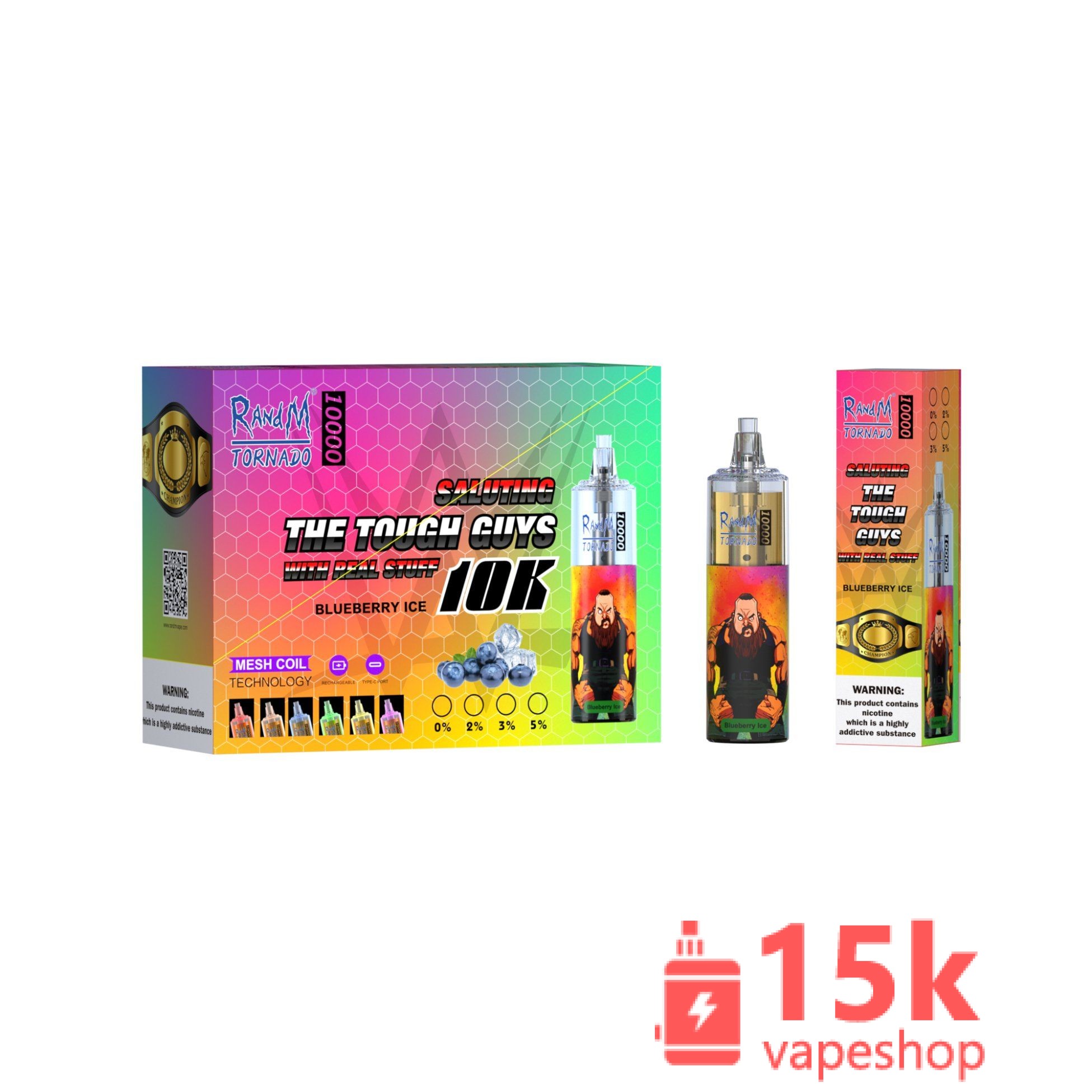 RandM Tornado 10000 Puffs Disposable Vape, 20ml Fruit Flavors, Rechargeable 850mAh Battery - Εικόνα 6