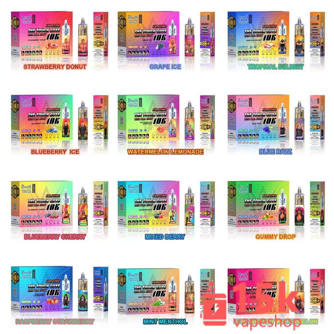 Randm Tornado 10K Disposable Vape Pen 10000 Puffs 20ml Rechargeable 1000mAh Fruits Flavors - Billede 2