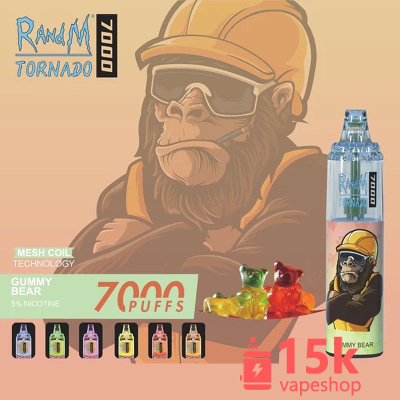 RandM Tornado 7000 Puffs Disposable Pod Device with 850mAh Battery - EGO Stainless Steel, Box Packaging - Slika 6