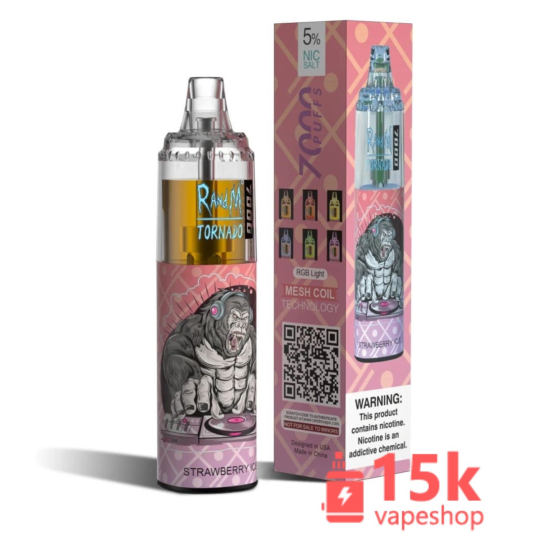 Randm Tornado 7000 Puffs Disposable Vape Pen Kit - 14ml, 0%-5% Nicotine, 850mAh, Fruit Flavors - Kép 3
