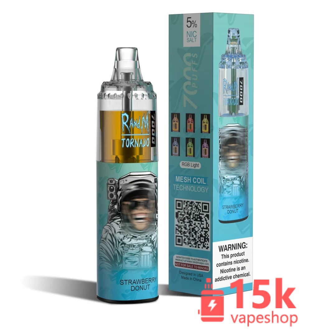 Randm Tornado 7000 Puffs Disposable Vape Pen Kit - 14ml, 0%-5% Nicotine, 850mAh, Fruit Flavors - Kép 5