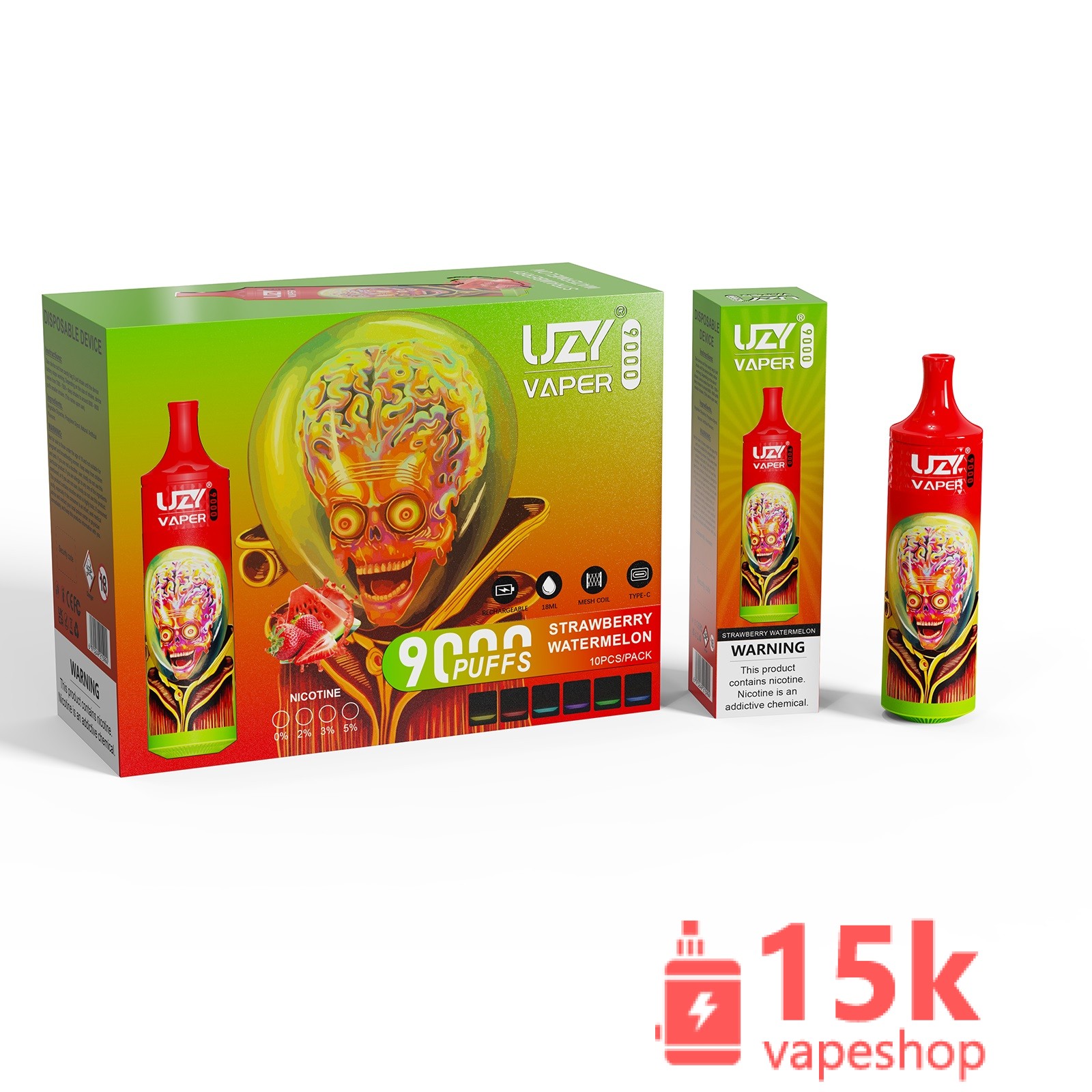 Uzy Vaper 9000 - High Performance E-Cigarette with 9000 Puffs and 15 Flavors — изображение 6