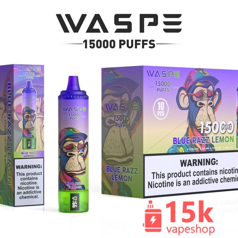 Waspe 15000 Disposable Vape Pen - 15000 Puffs, 22ml E-Liquid, 850mAh Battery, Multiple Nicotine Levels - 画像 (5)