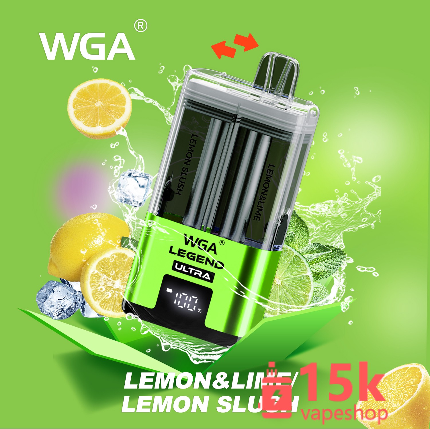 Wga Crystal Legend Ultra 30000 - Dual-Flavor Rechargeable E-Cigarette with 30000 Puffs - 画像 (4)