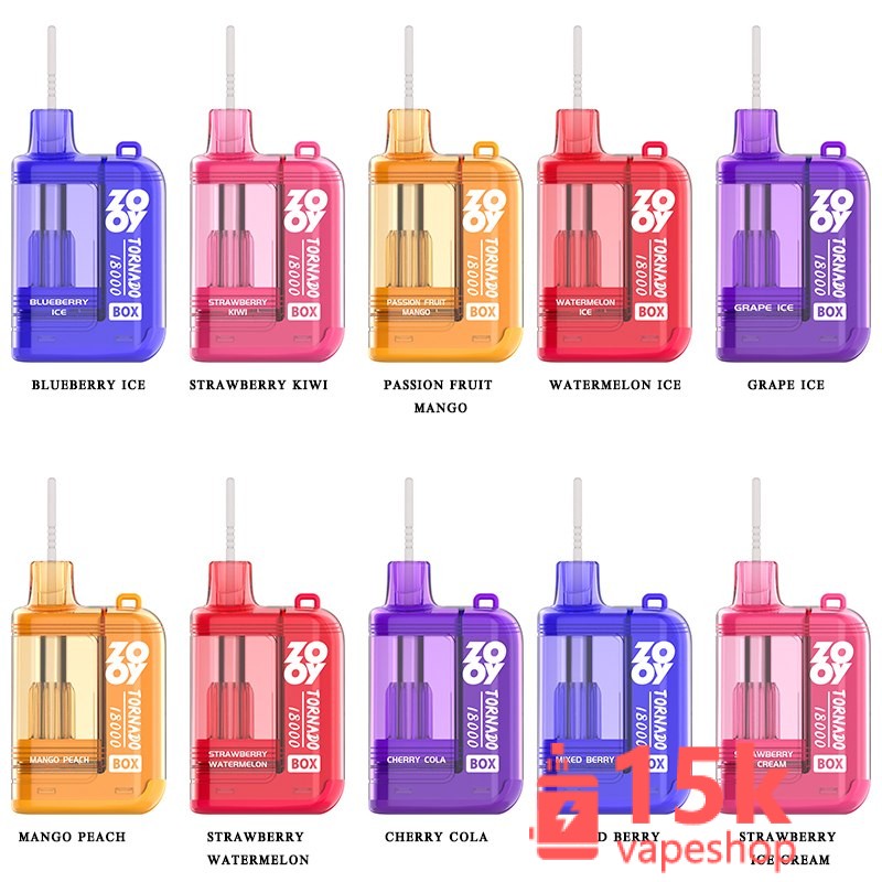 Zooy Tornado 18000 Disposable E-Cigarette - 18000 Puffs, 2%/5% Nicotine, 10 Flavors - Obrázok 2