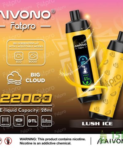 Alternative view of Aivono Aim Fatpro 22000 Puffs Rechargeable Disposable Vape | OEM/ODM