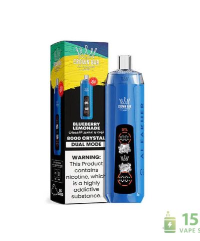Alfakher Crystal AI 8000 Disposable Vape with 8000 Puffs and Type-C Charging