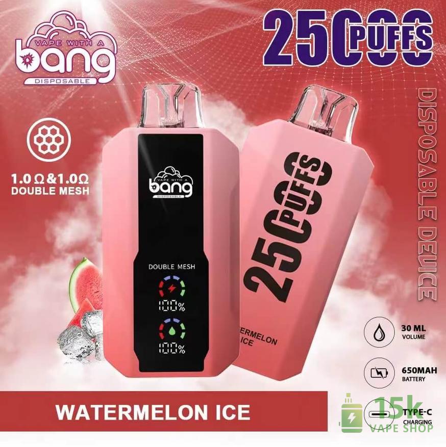 Bang 25000 Disposable Vape - 25K Puffs, 650mAh Rechargeable Battery