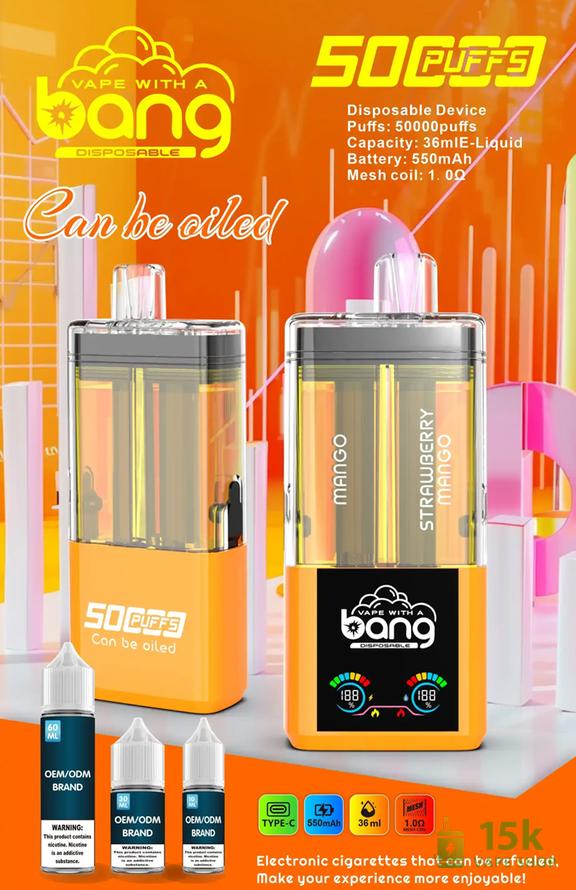 Bang 50000 Disposable Vape - 50K Puffs, 12 Flavors, Rechargeable - Image 6
