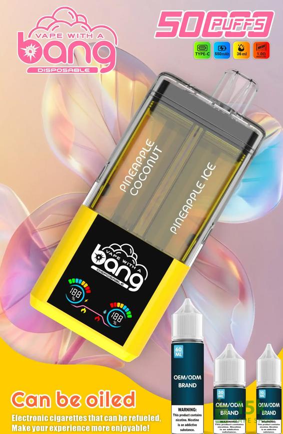 Bang 50000 Disposable Vape - 50K Puffs, 12 Flavors, Rechargeable - Image 2