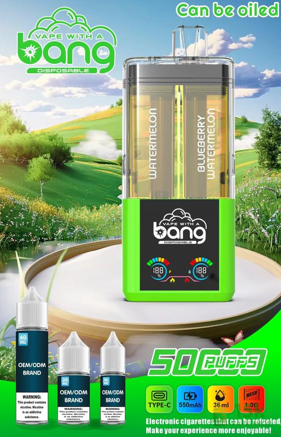 Bang 50000 Disposable Vape - 50K Puffs, 12 Flavors, Rechargeable