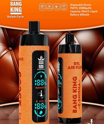 Bang King 25000 Leather Case Disposable Vape with Smart Screen & 30ml E-liquid