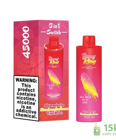 Bang King 45000 Puffs Triple Flavors Disposable Vape - 45ml, Rechargeable