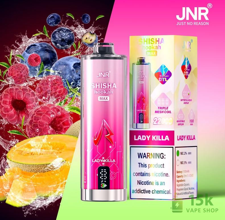 JNR Shisha Hookah Max 22000 Disposable Vape | 22K Puffs Hookah Edition