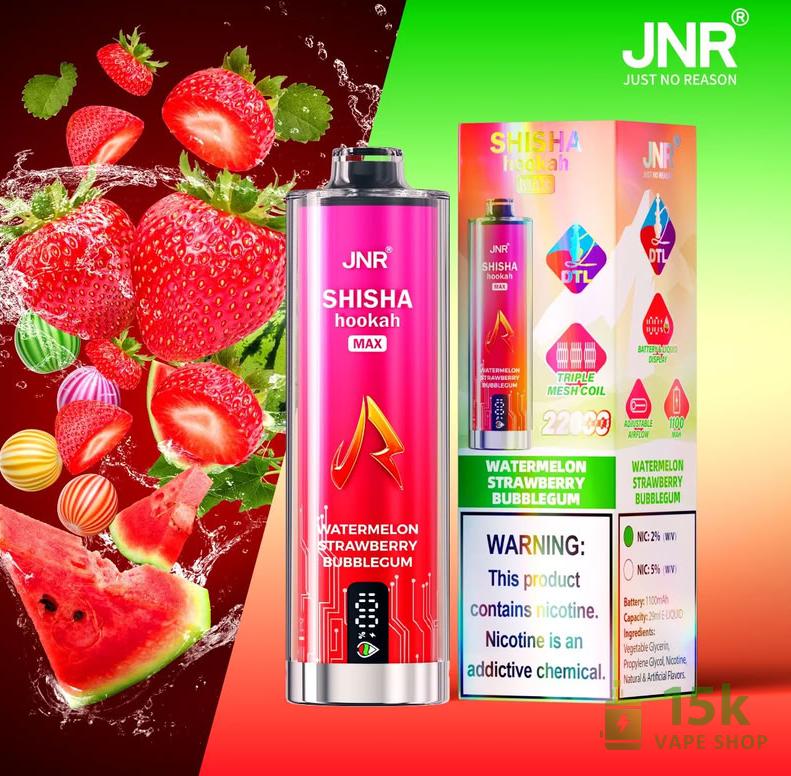 JNR Shisha Hookah Max 22000 Disposable Vape | 22K Puffs Hookah Edition - Image 2