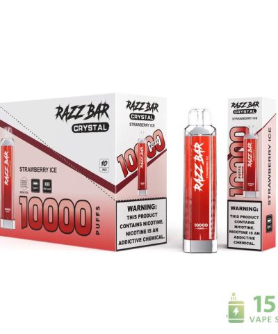 Razz Bar Crystal 10000 | Rechargeable Disposable Vape with 10,000 Puffs & 16 Flavors