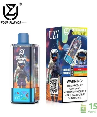 Alternative view of UZY Crystal 4 in 1 Quad Flavor 100,000 Puffs Disposable Vape