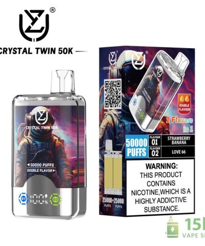 UZY CRYSTAL TWIN 50000 Disposable Vape | Dual Flavor, 50,000 Puffs, Mesh Coil