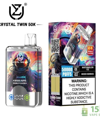 Alternative view of UZY CRYSTAL TWIN 50000 Disposable Vape | Dual Flavor, 50,000 Puffs, Mesh Coil
